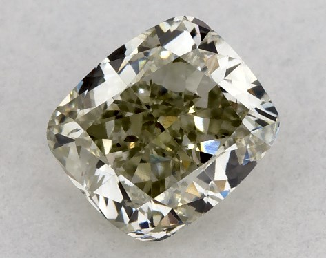 GIA 0.77 Carat Fancy Grayish Yellowish Green-SI1 Cushion Modified Cut Diamond